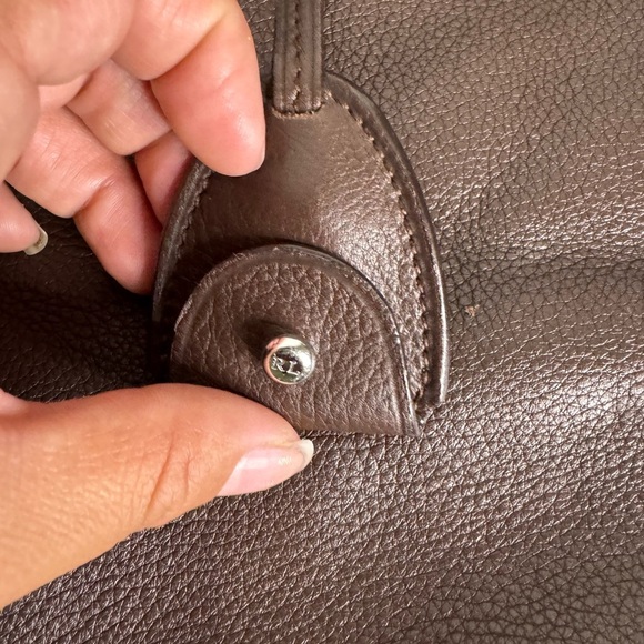 RALPH LAUREN Collection Italy Brown Leather Silver Lock Tote Shoulder Hand Bag - Picture 5 of 14